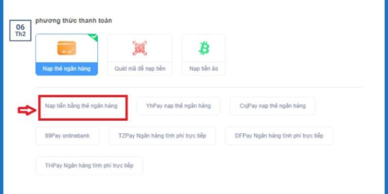 Hướng dẫn nạp tiền 77bet qua ngân hàng điện tử